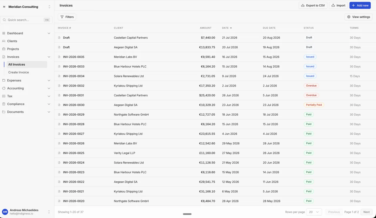 Monolog invoices